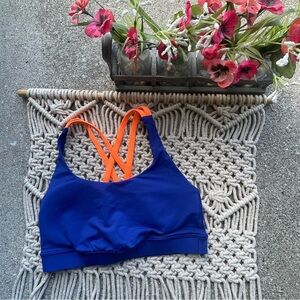 Lululemon Blue and Orange Sports Bra Size 4 - Energy Bra
